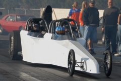 White 3 Seater Dragster from Race Tech on the Tract